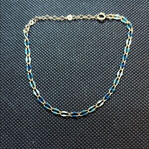 Elegant 14k Gold Fill and Enamel Blue Ombré Chain Bracelet